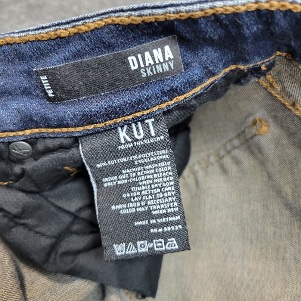 Kut From The Kloth Jeans Womens Pettie 0 Blue Denim Stretch Y2K Diana Skinny Leg - Picture 11 of 11